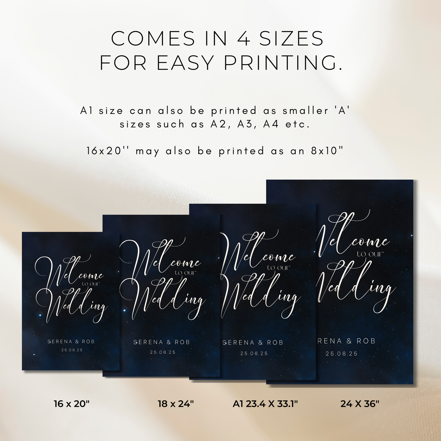 Starry Night | Welcome Wedding Sign Template