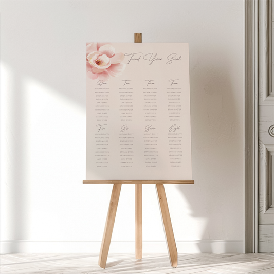 Blush Blossom | Wedding Seating Chart Template