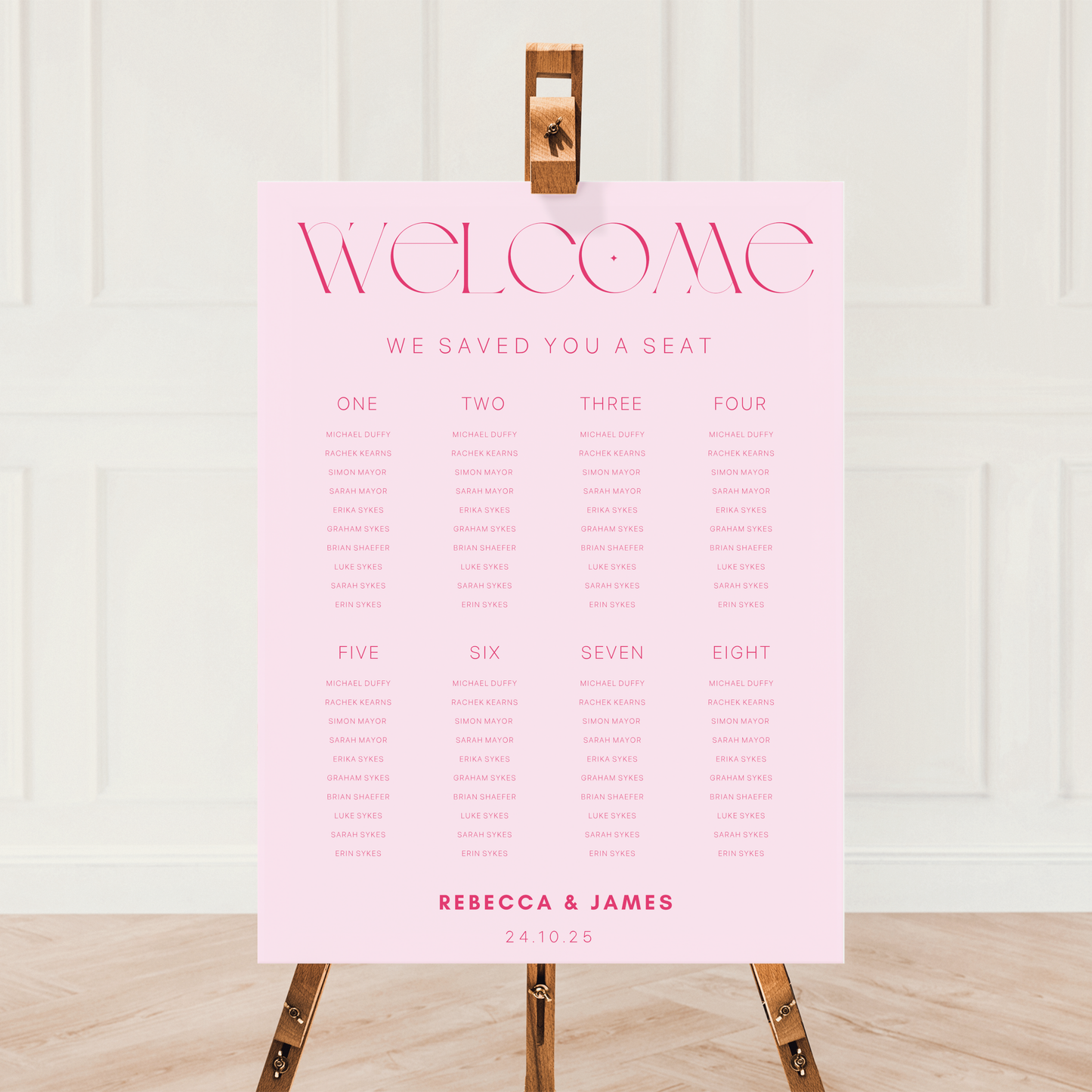 Pretty In Pink | Wedding Seating Chart