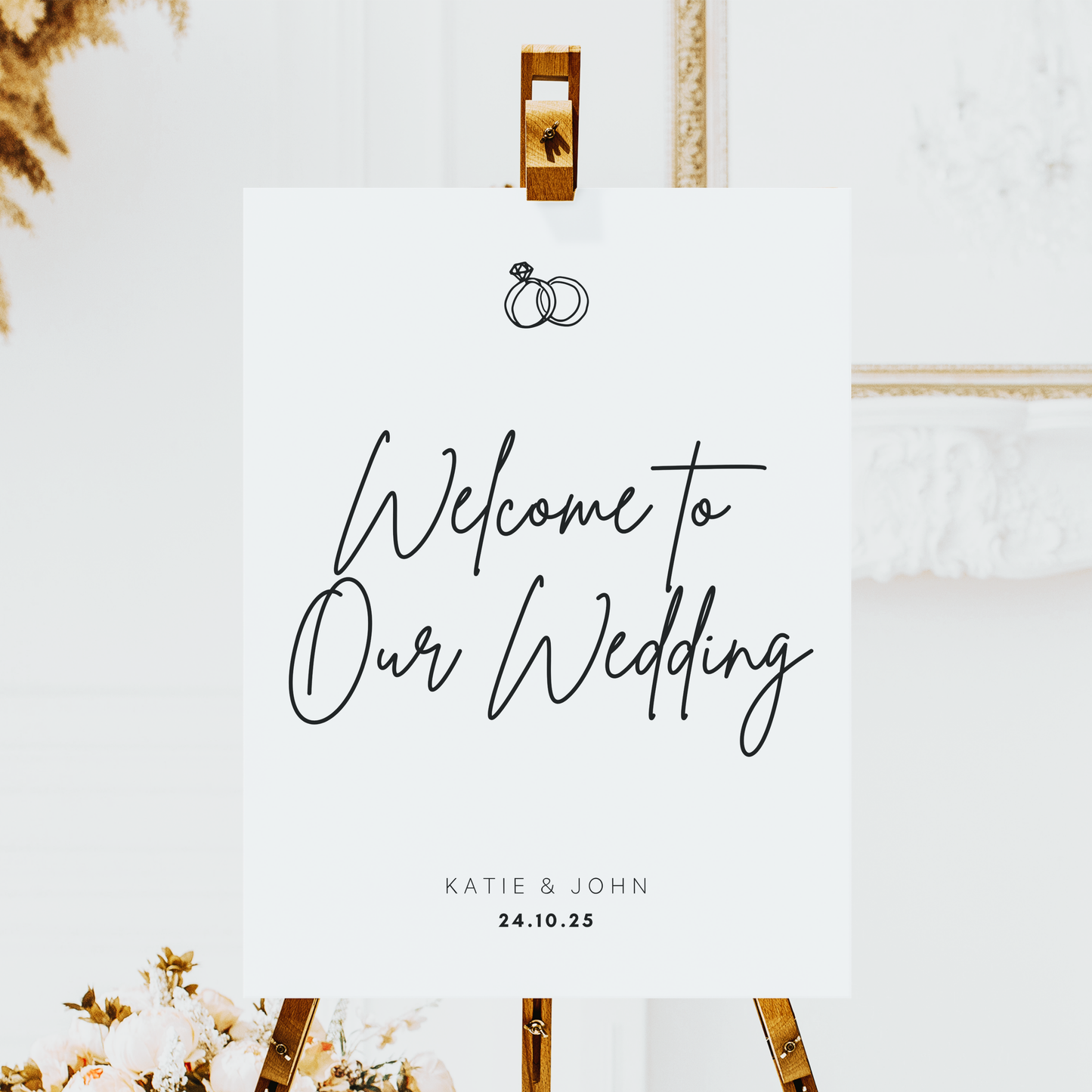 Wedding Rings | Wedding Welcome Sign Template