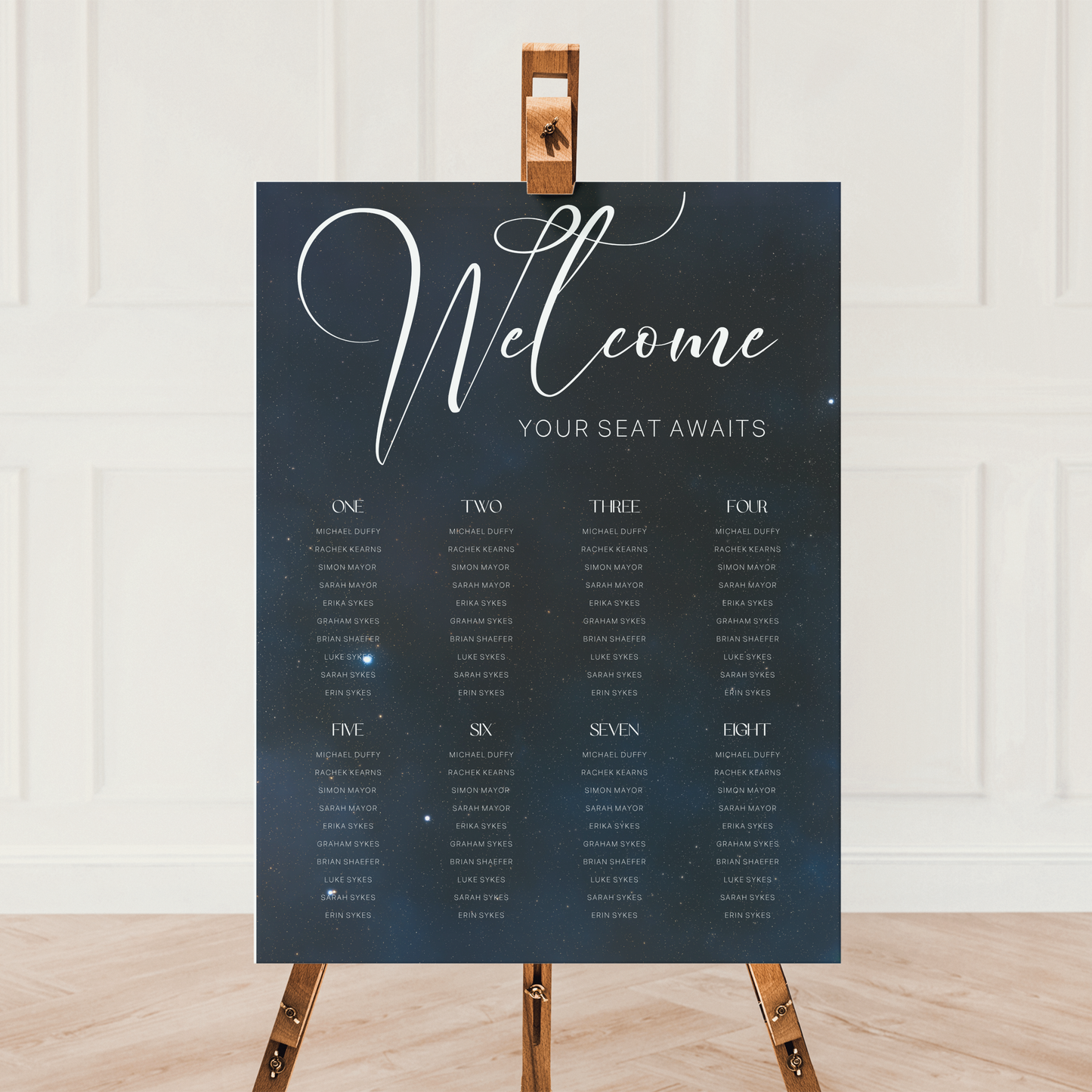 Starry Night | Wedding Seating Chart Template