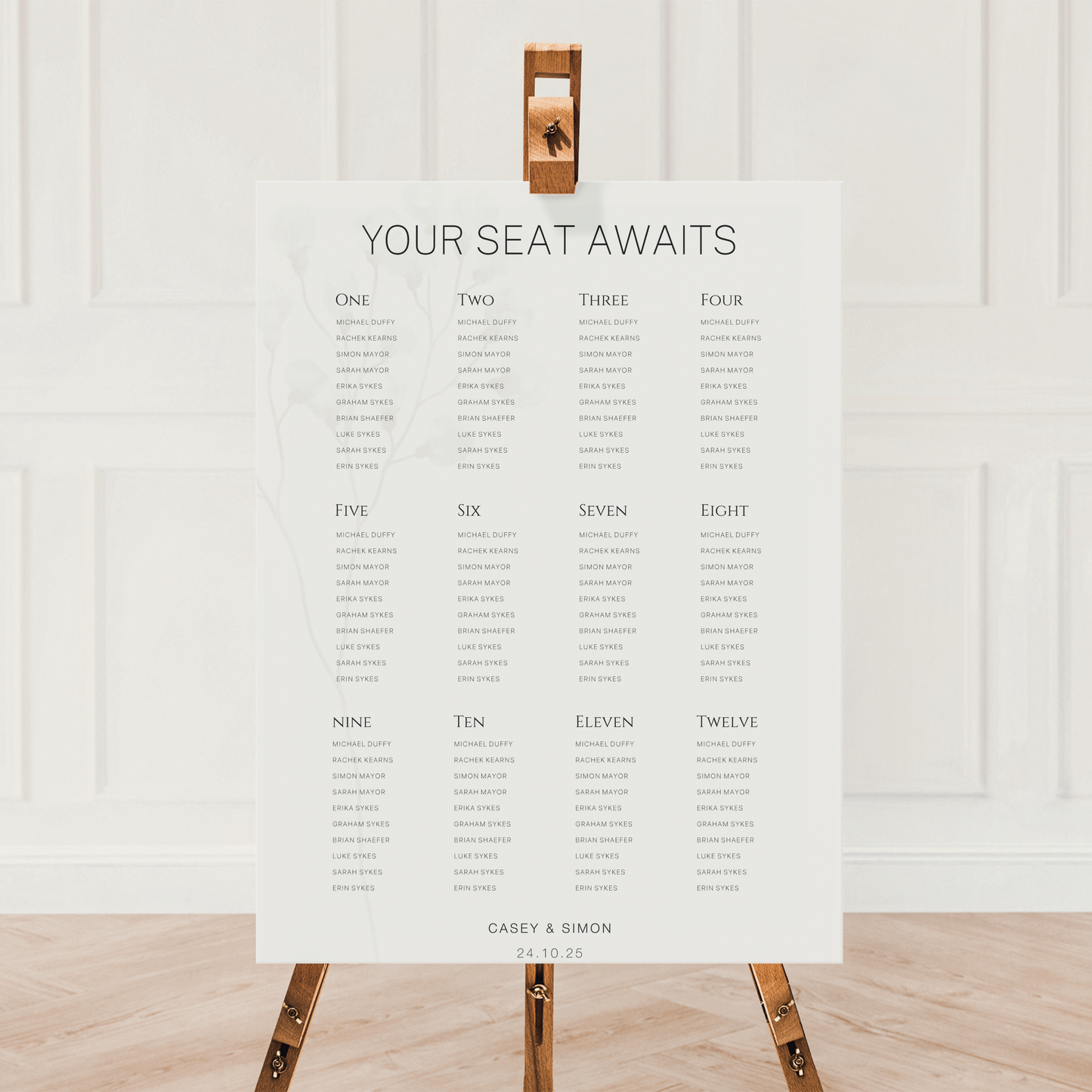 Japandi | Wedding Seating Chart Template