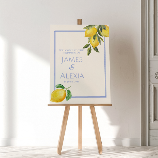 Amalfi Lemon | Wedding Welcome Sign Template