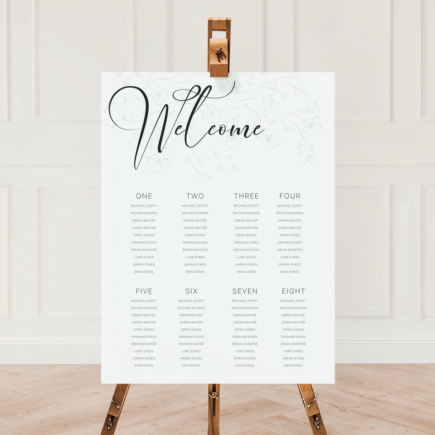 Minimalist Floral | Wedding Seating Chart Template