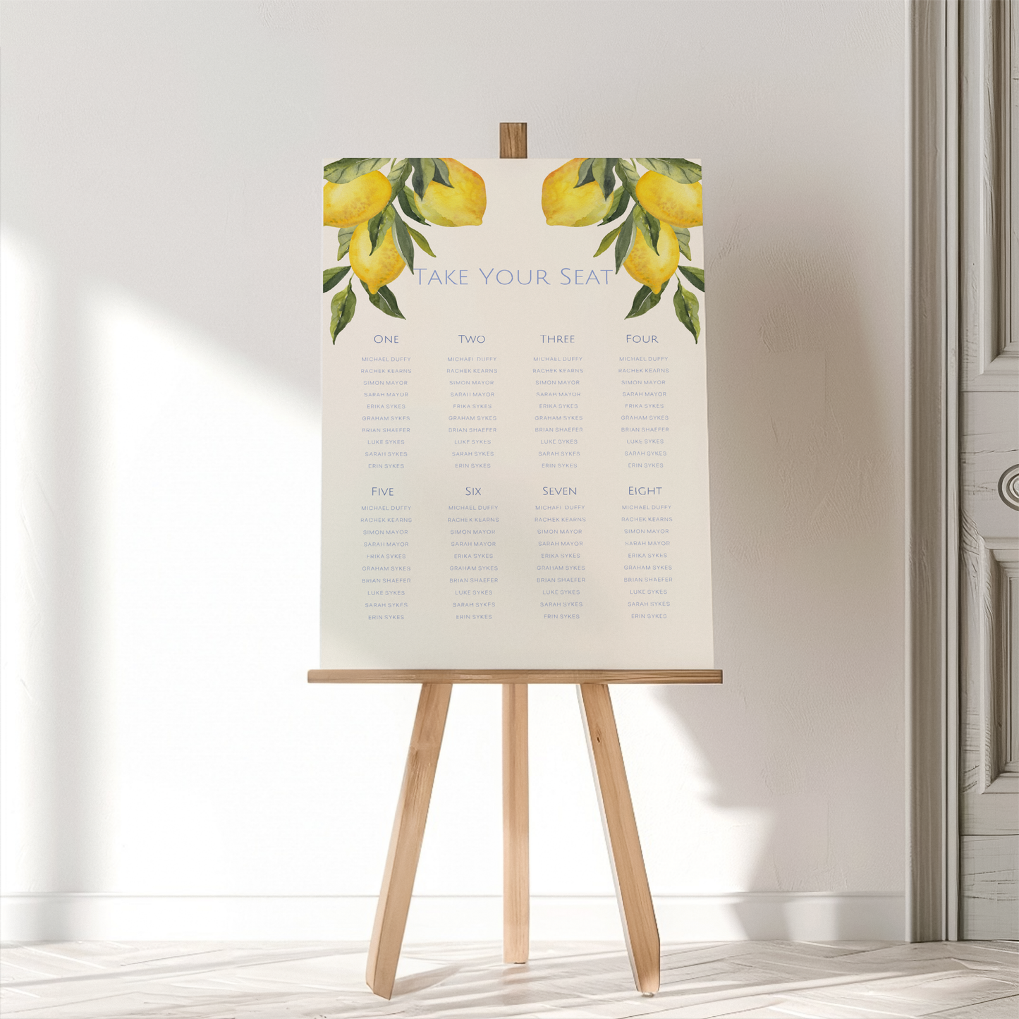 Amalfi Lemon | Wedding Seating Chart Template