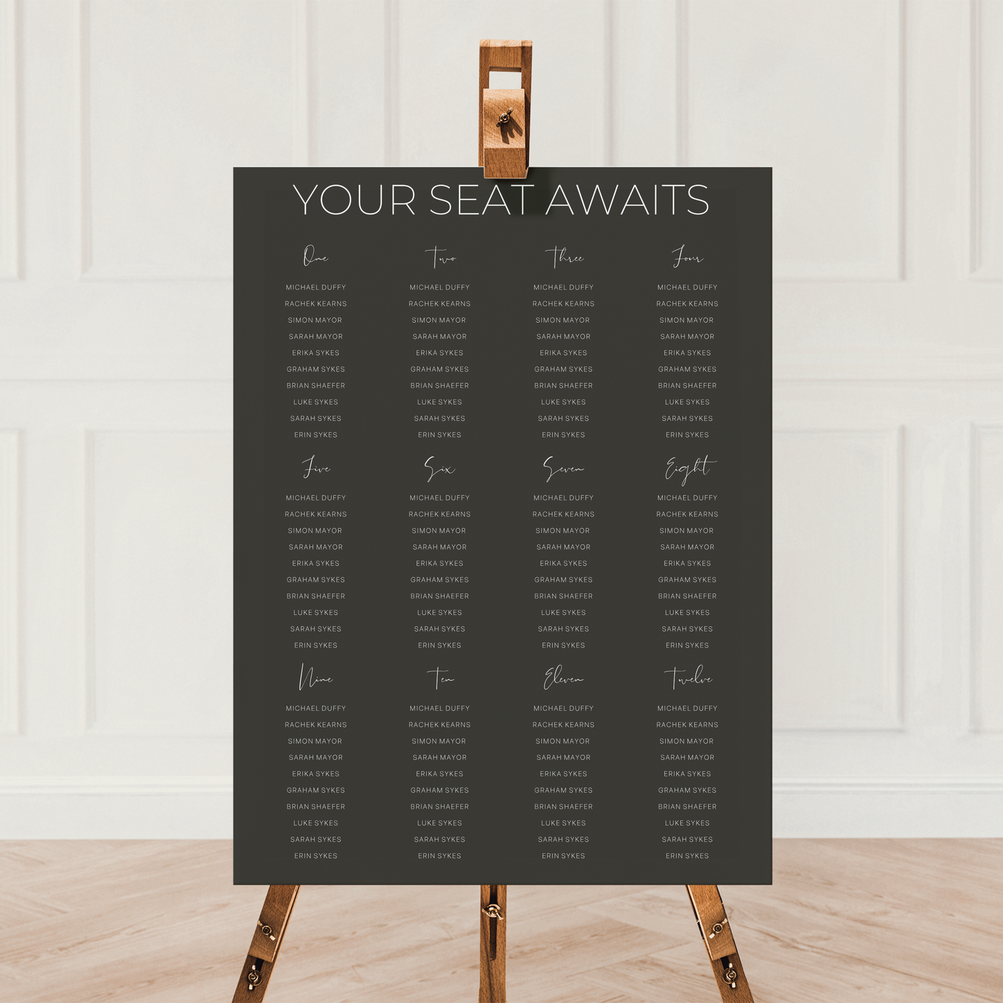 Black Minimalist | Wedding Seating Chart Template