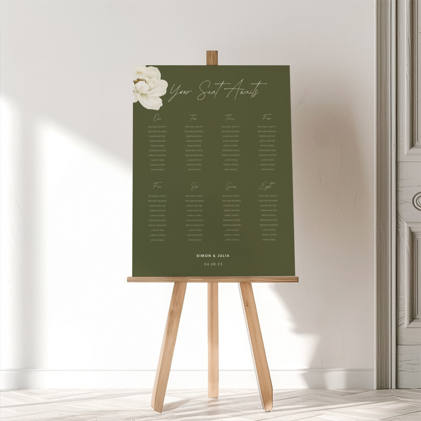 Forest Green | Wedding Seating Chart Template