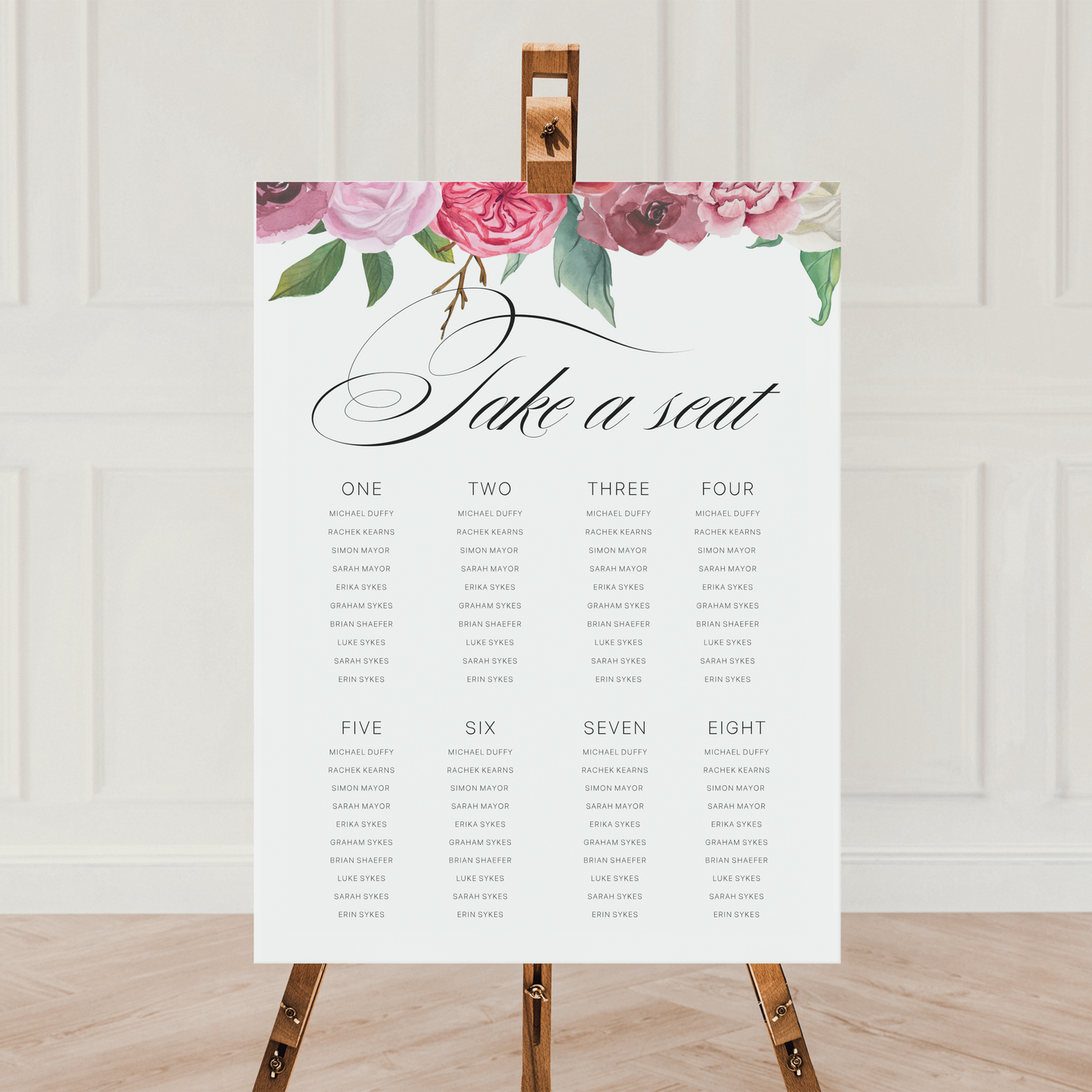 Elegant Bouquet | Wedding Seating Chart Template