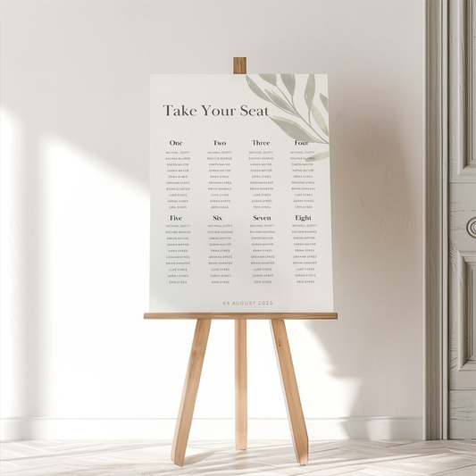 Olive Branch | Wedding Seating Chart Template