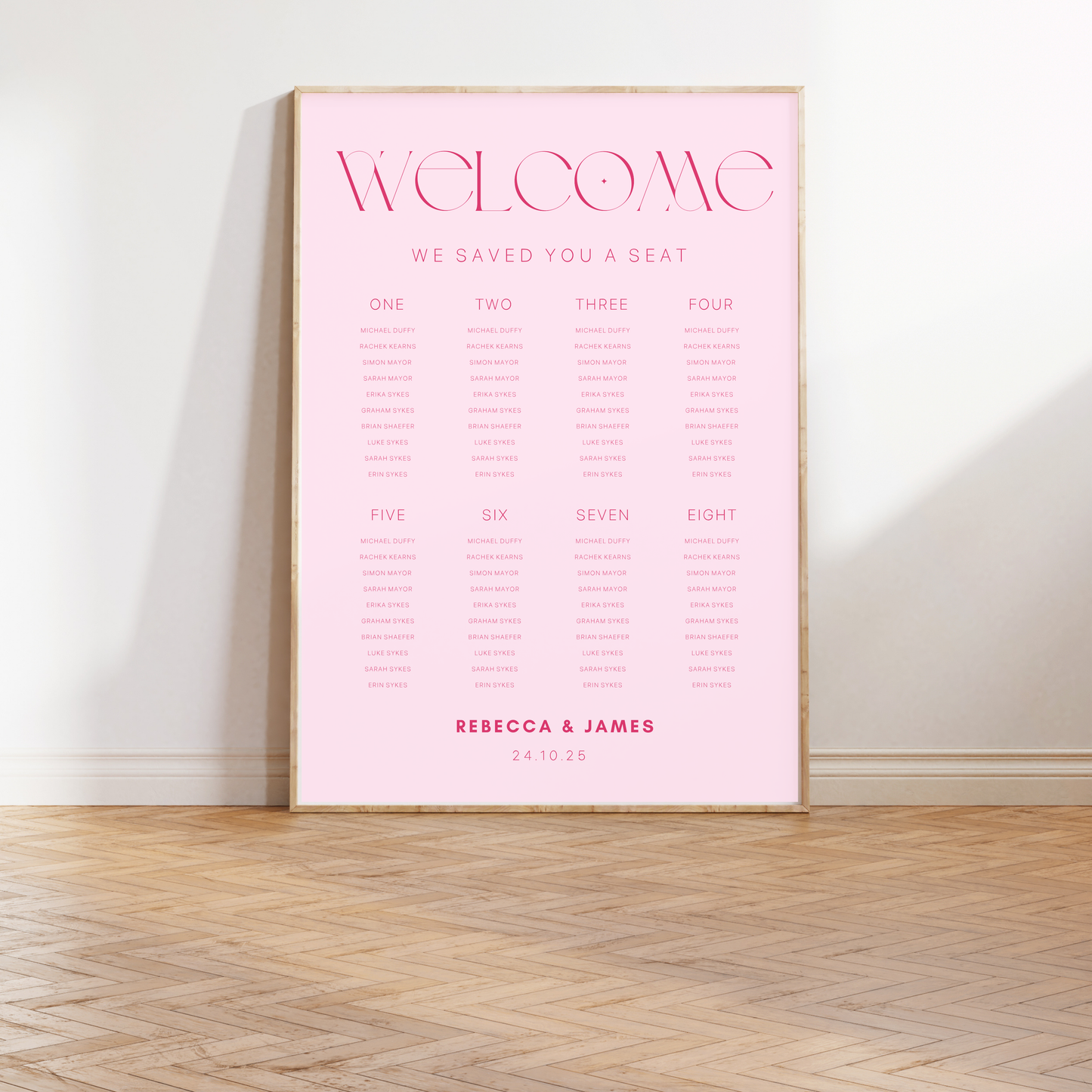 Pretty In Pink | Wedding Seating Chart