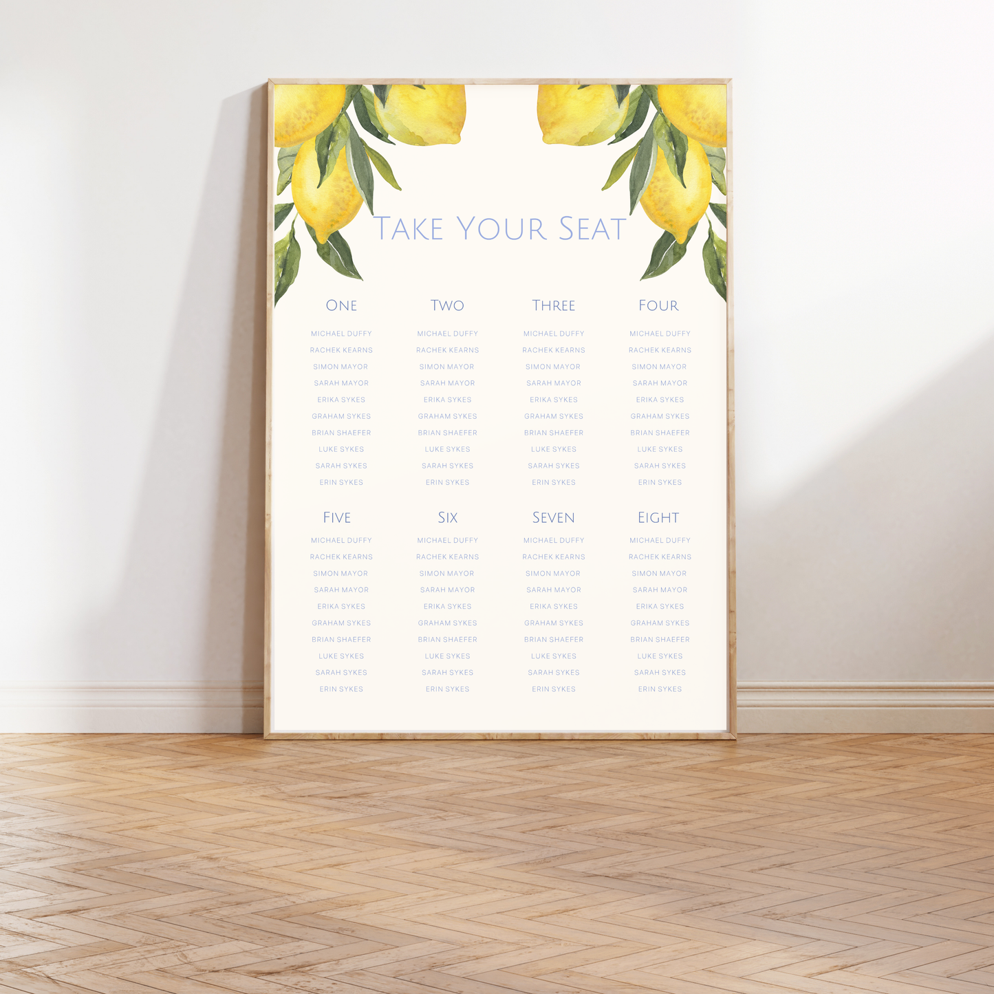 Amalfi Lemon | Wedding Seating Chart Template