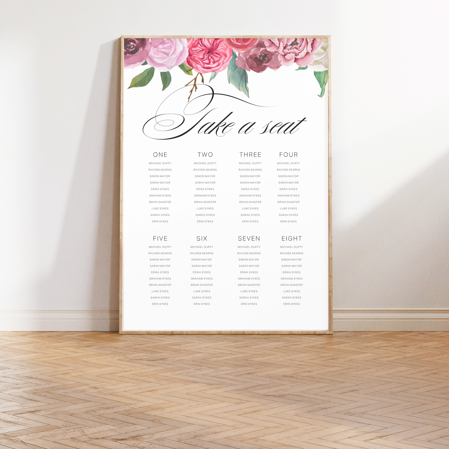 Elegant Bouquet | Wedding Seating Chart Template