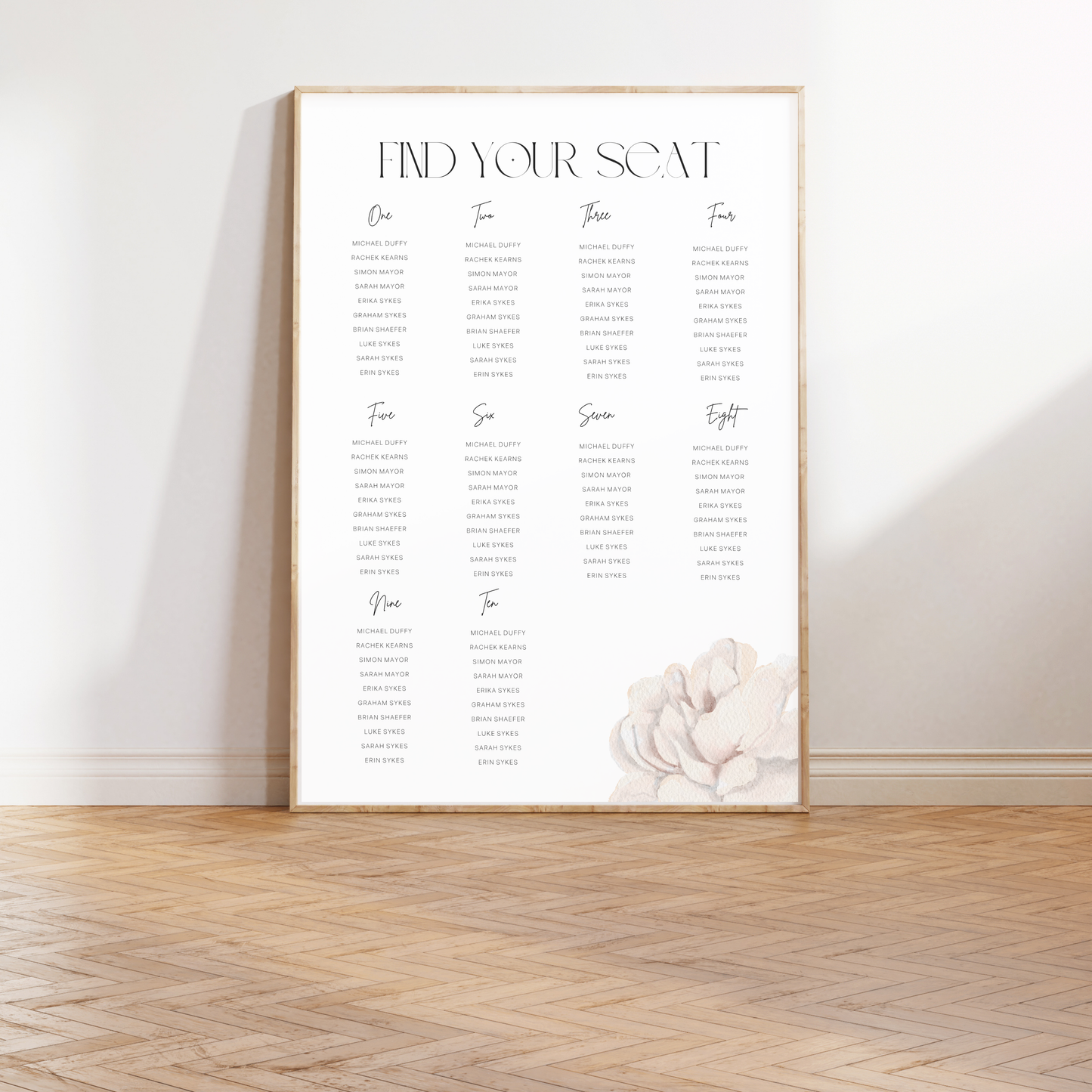 Watercolour Peony | Wedding Seating Chart