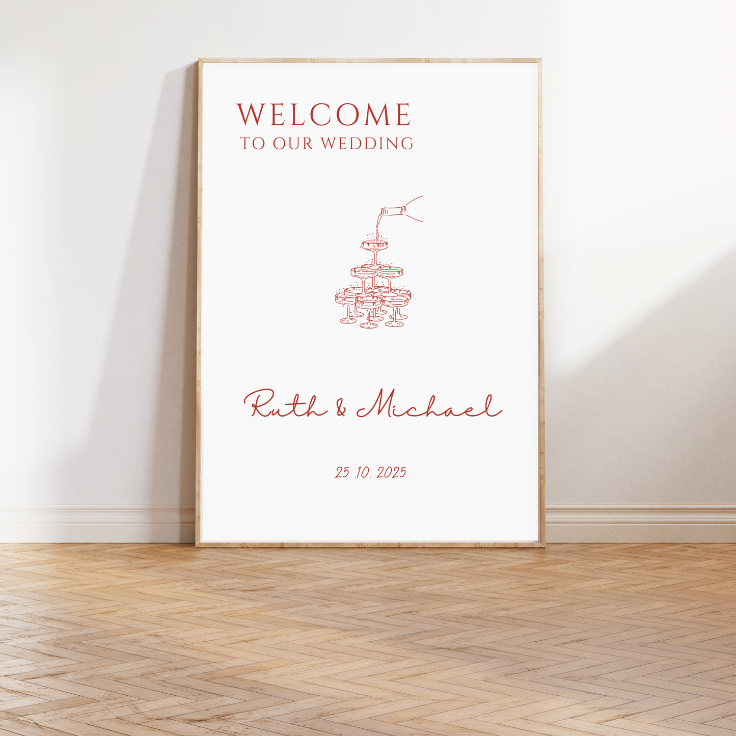 Champagne Tower | Wedding Welcome Sign Template