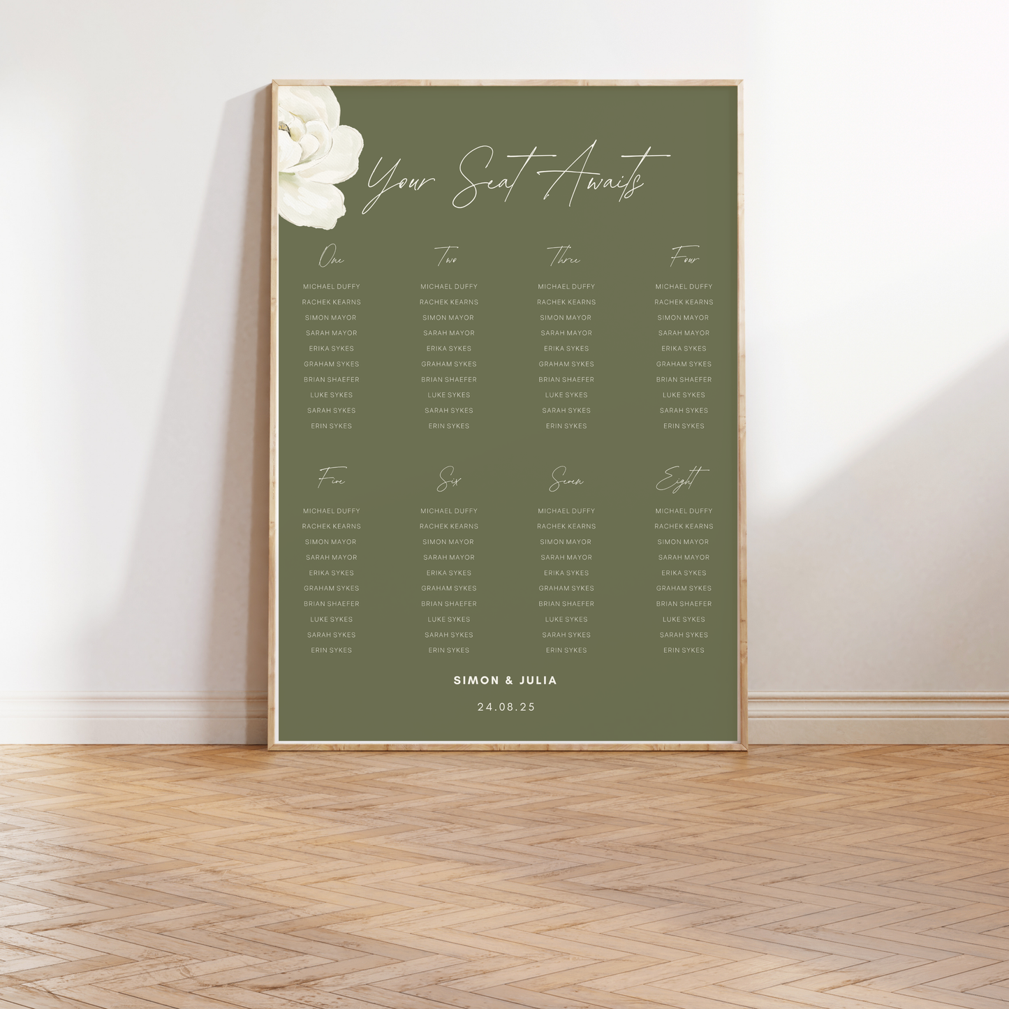 Forest Green | Wedding Seating Chart Template