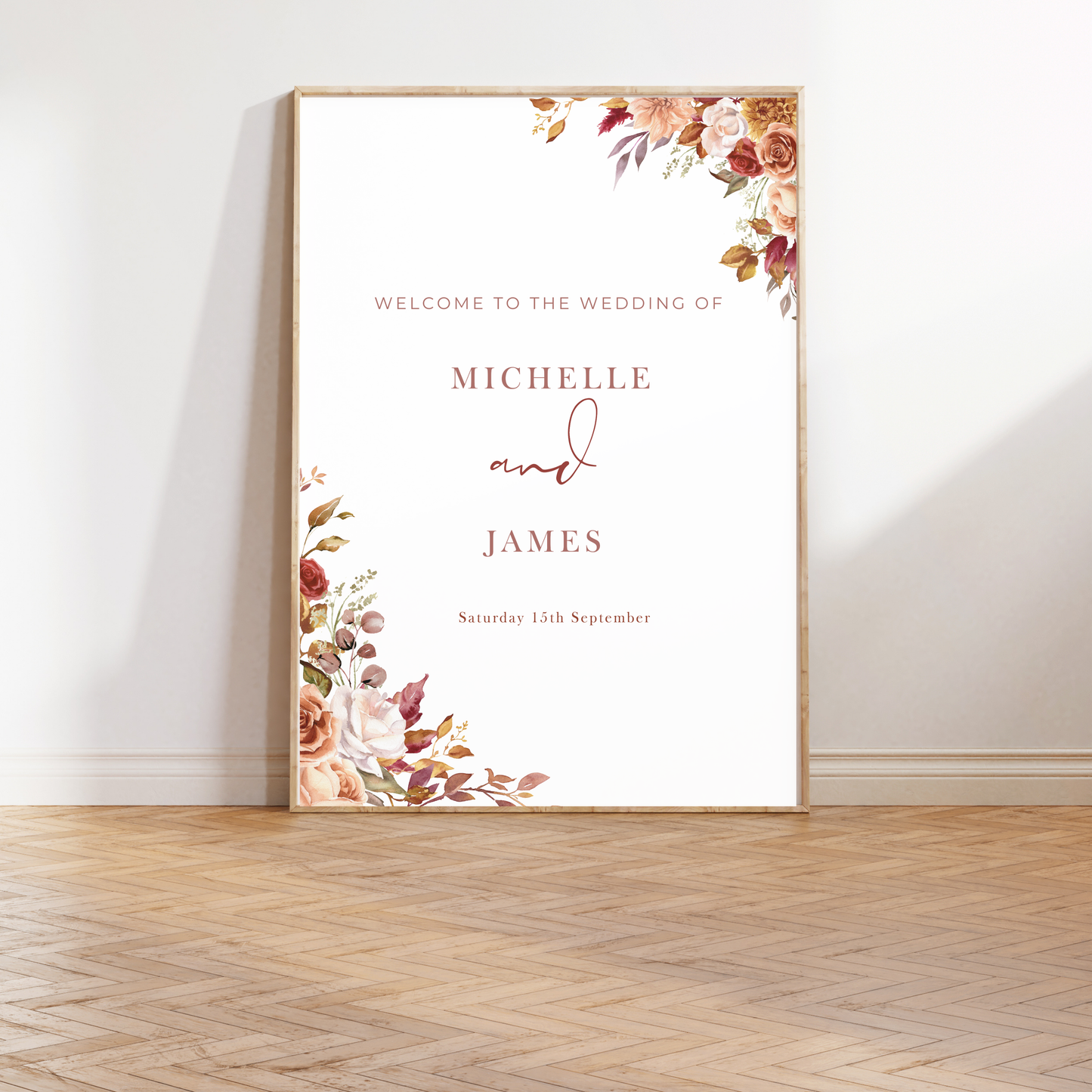 Fall Florals | Wedding Welcome Sign Template