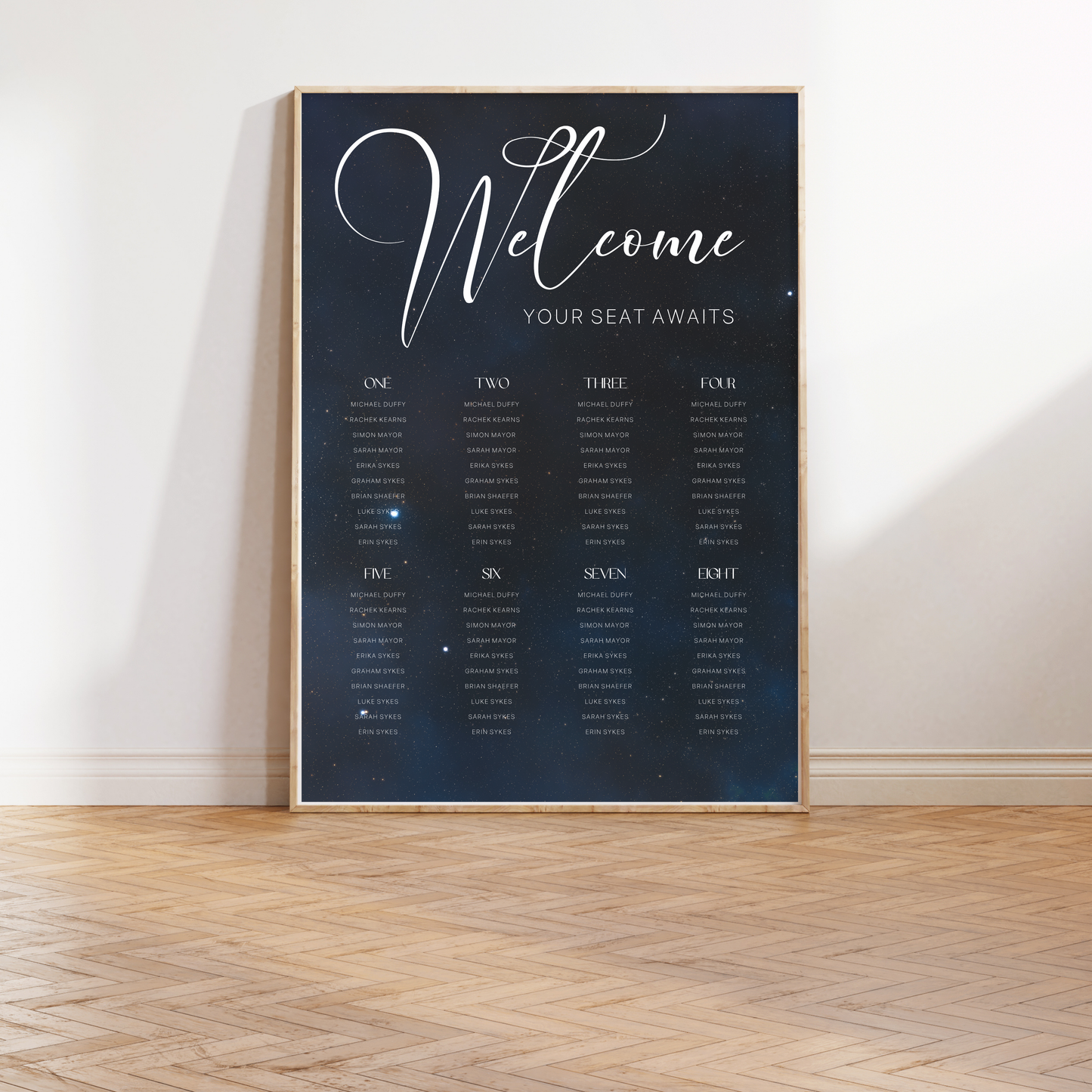 Starry Night | Wedding Seating Chart Template