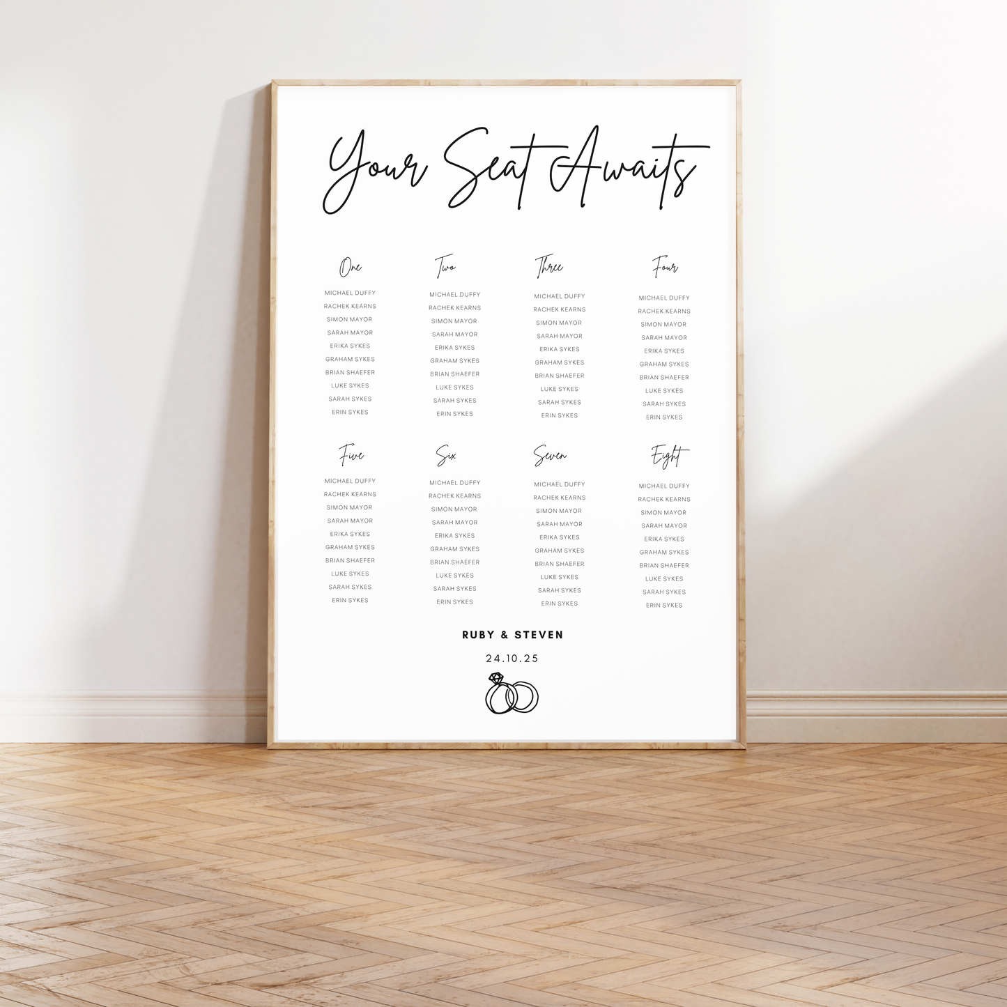 Wedding Rings | Wedding Seating Chart Template