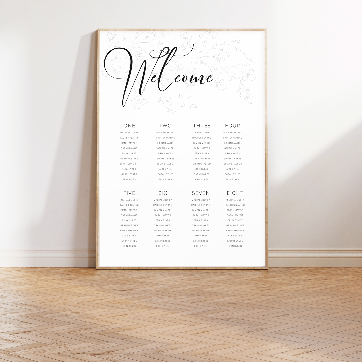 Minimalist Floral | Wedding Seating Chart Template