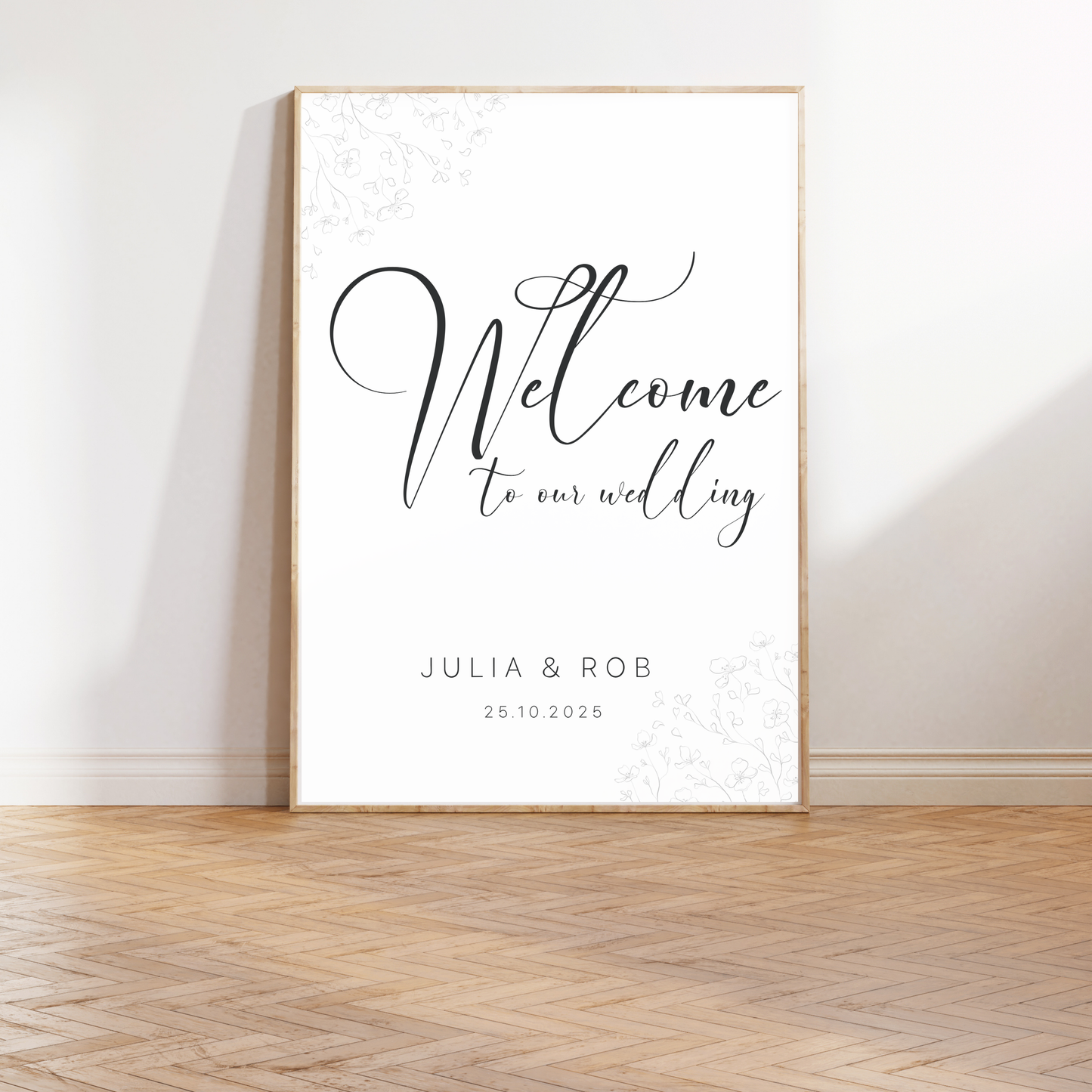 Minimalist Floral | Wedding Welcome Sign Template