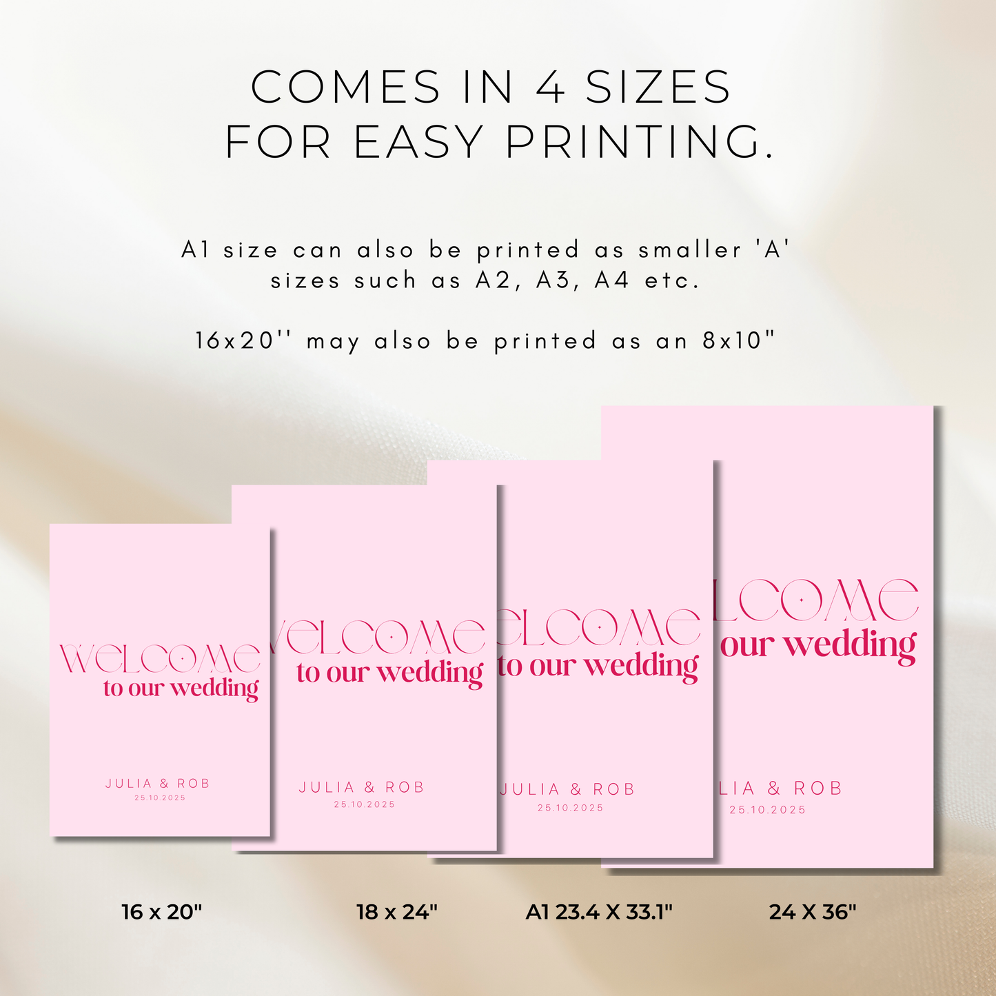 Pretty In Pink | Wedding Welcome Sign Template