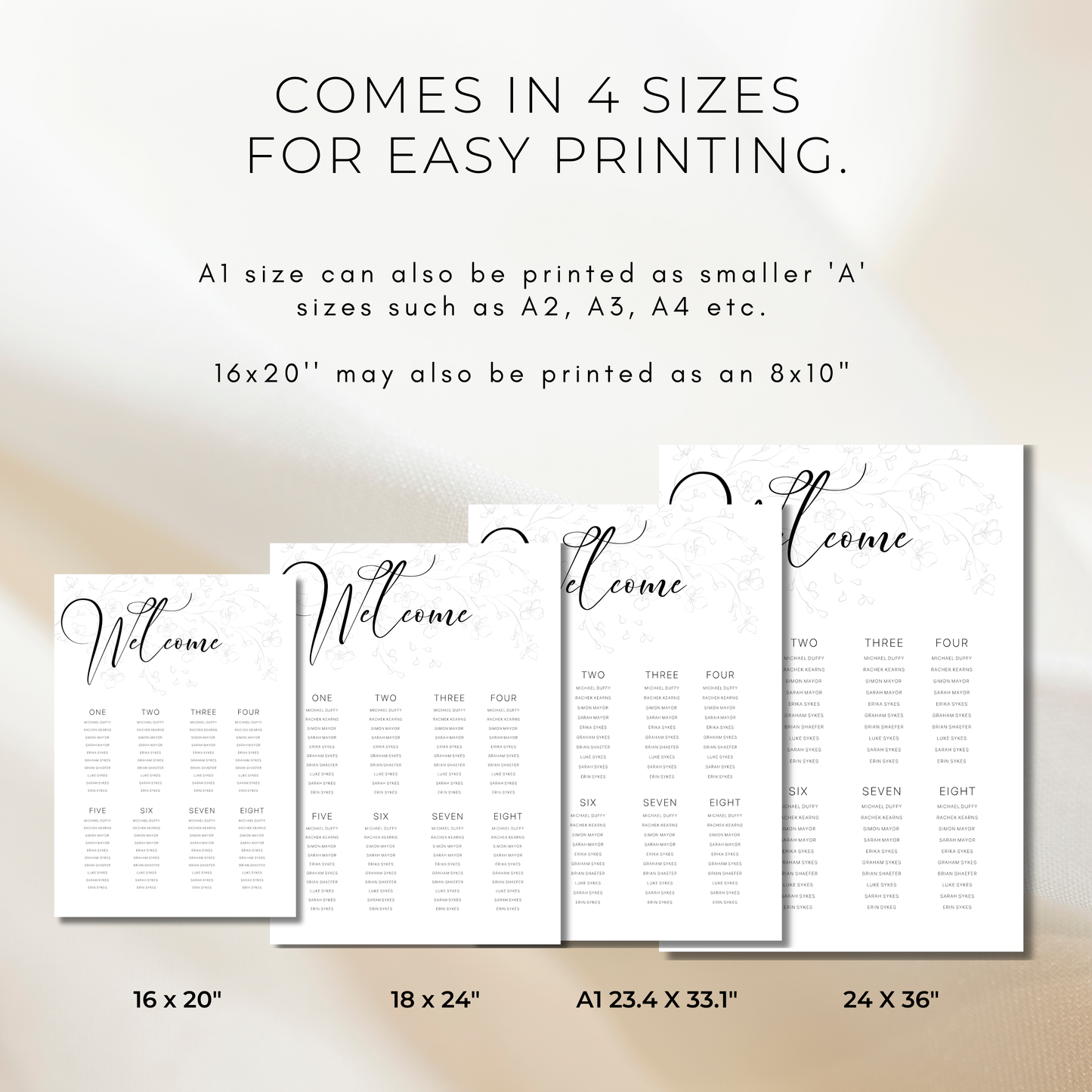 Minimalist Floral | Wedding Seating Chart Template