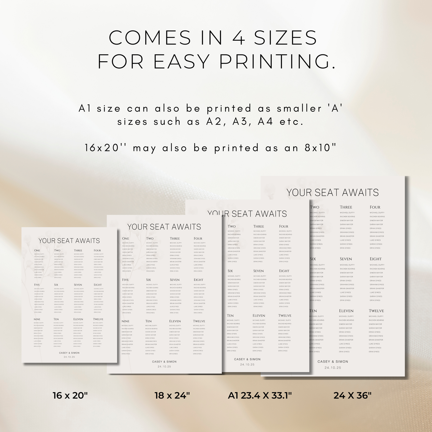 Japandi | Wedding Seating Chart Template