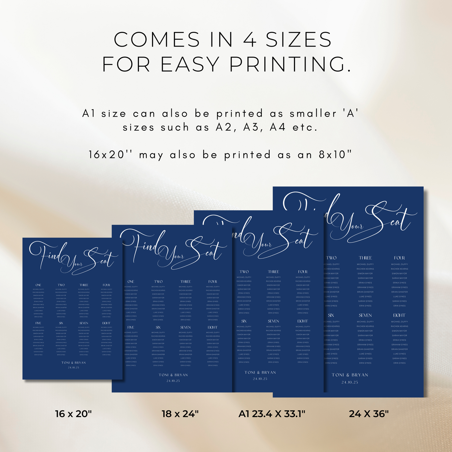 Something Navy | Wedding Seating Chart Template