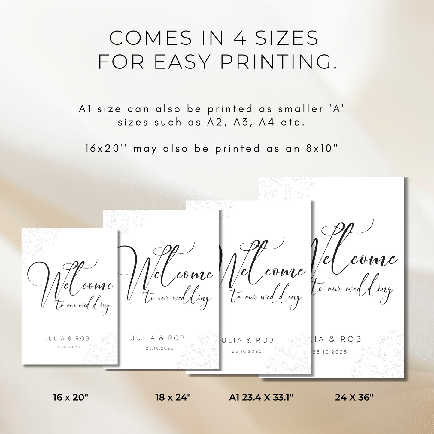 Minimalist Floral | Wedding Welcome Sign Template