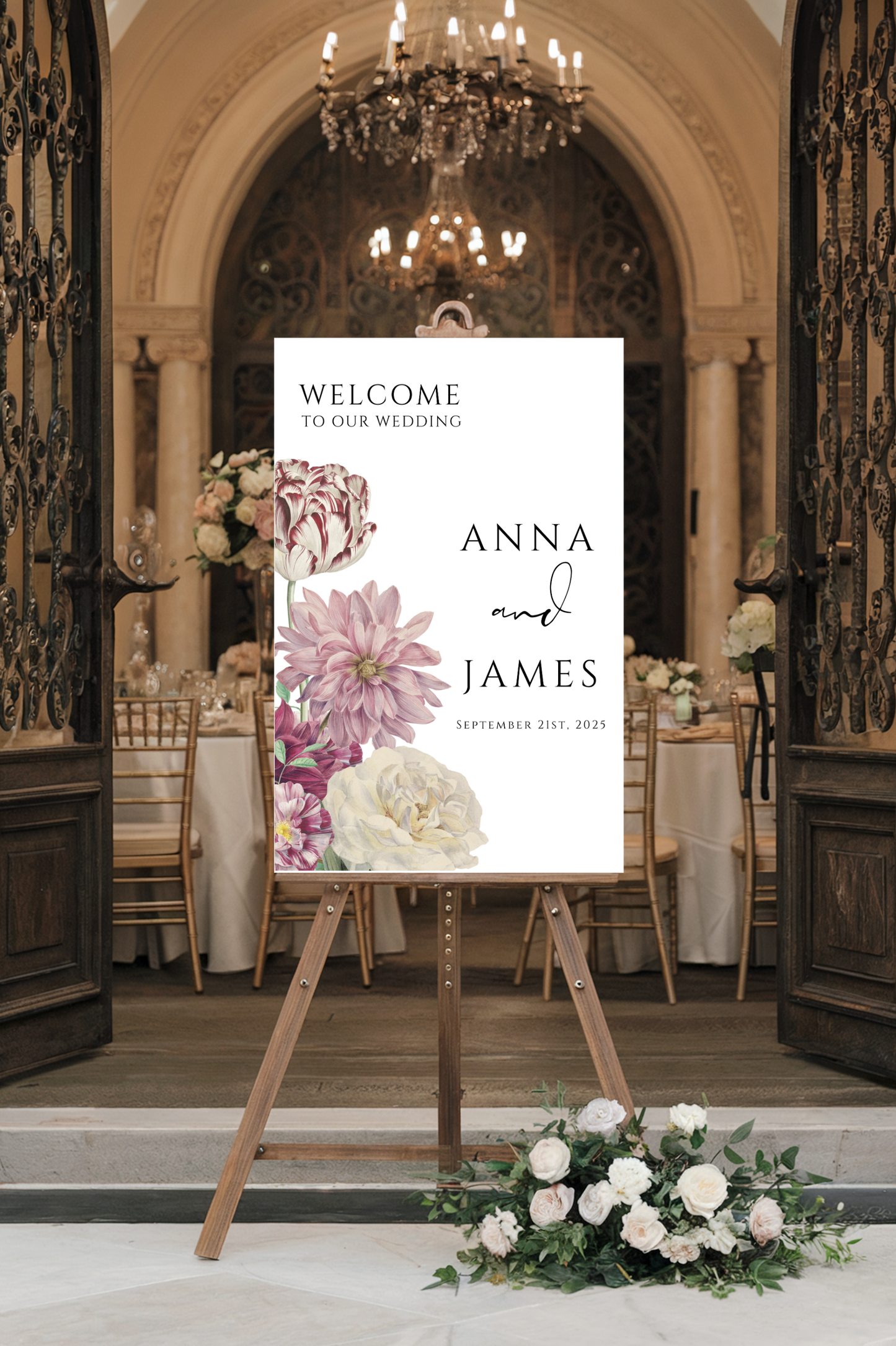 Elegant Florals | Wedding Welcome Sign