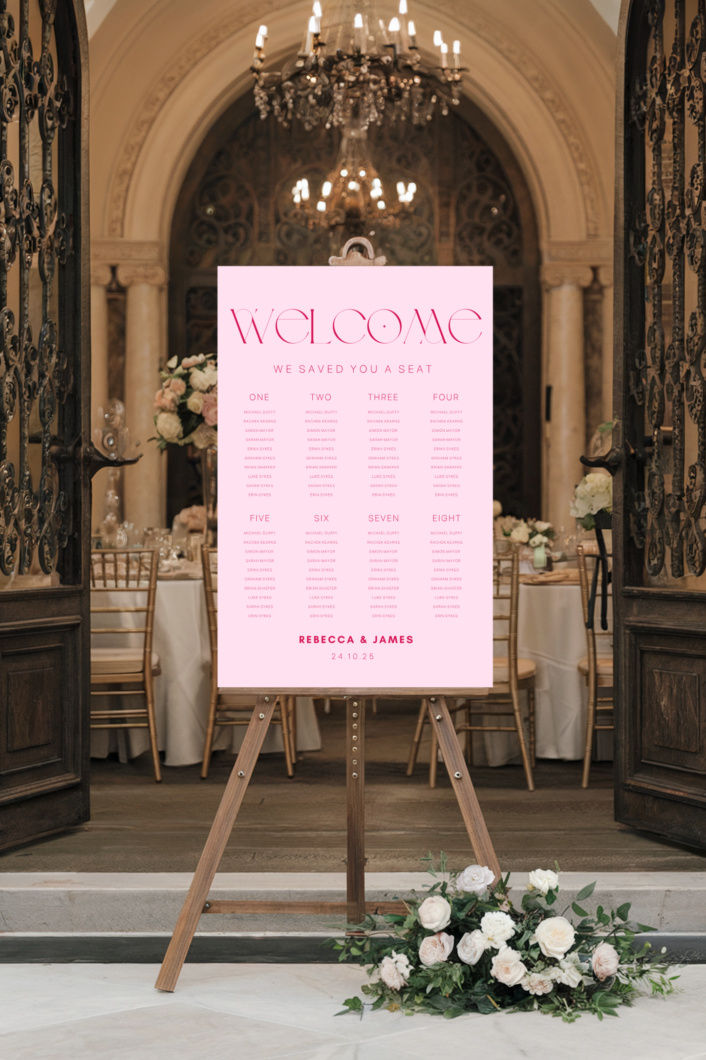 Pretty In Pink | Wedding Seating Chart