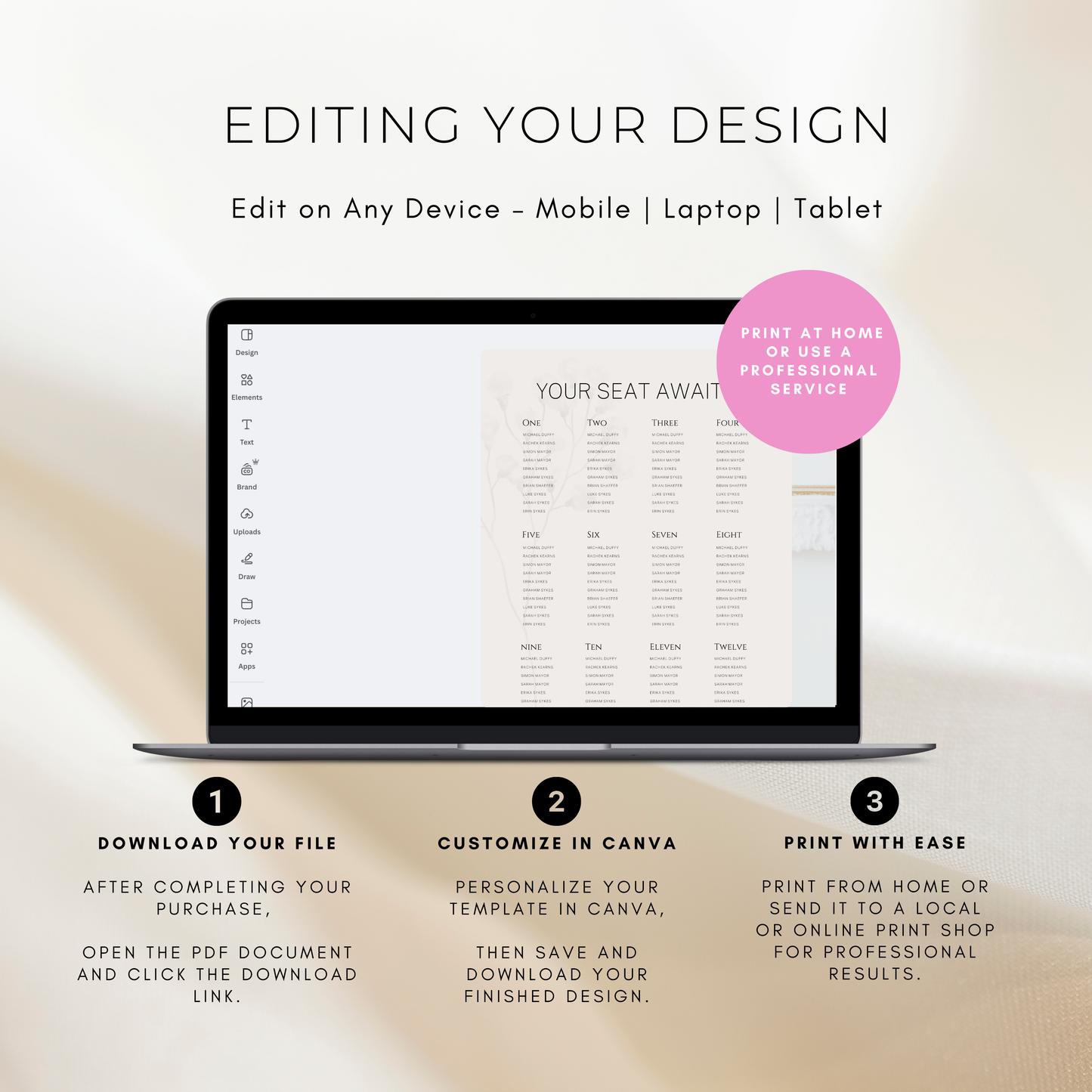 Japandi | Wedding Seating Chart Template