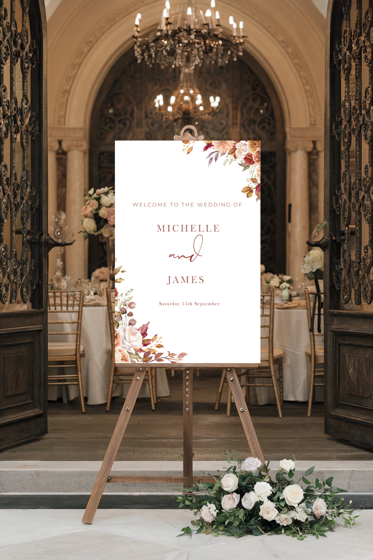 Fall Florals | Wedding Welcome Sign Template