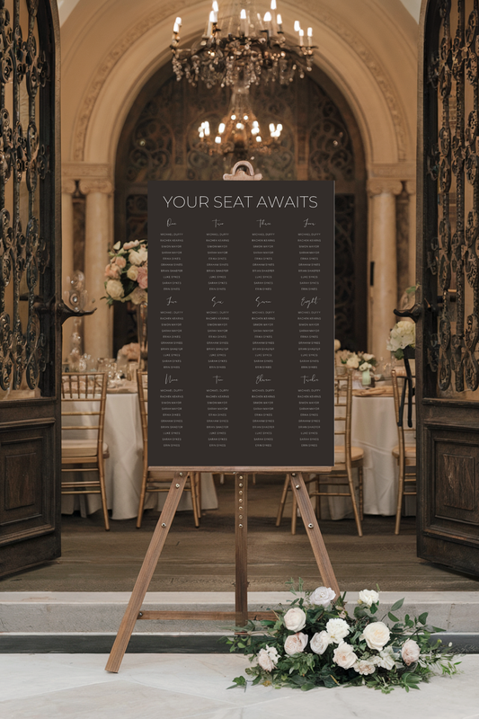 Black Minimalist | Wedding Seating Chart Template