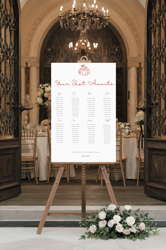 Red Script | Wedding Seating Chart