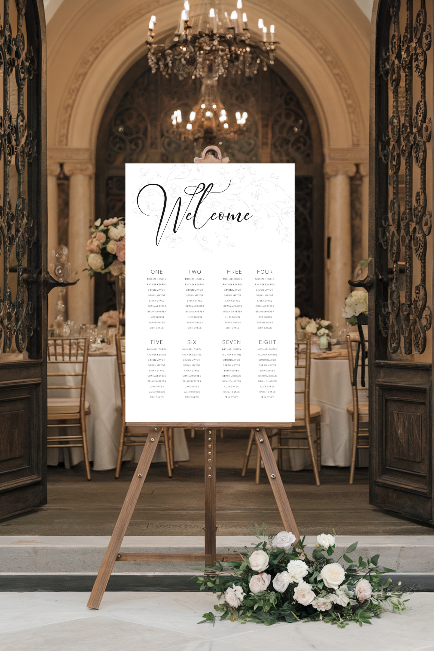 Minimalist Floral | Wedding Seating Chart Template