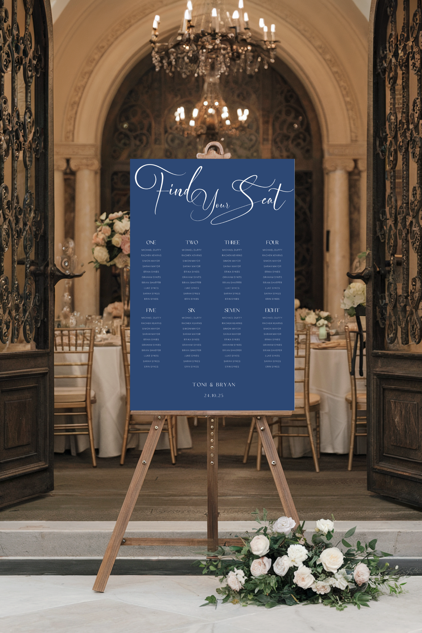 Something Navy | Wedding Seating Chart Template