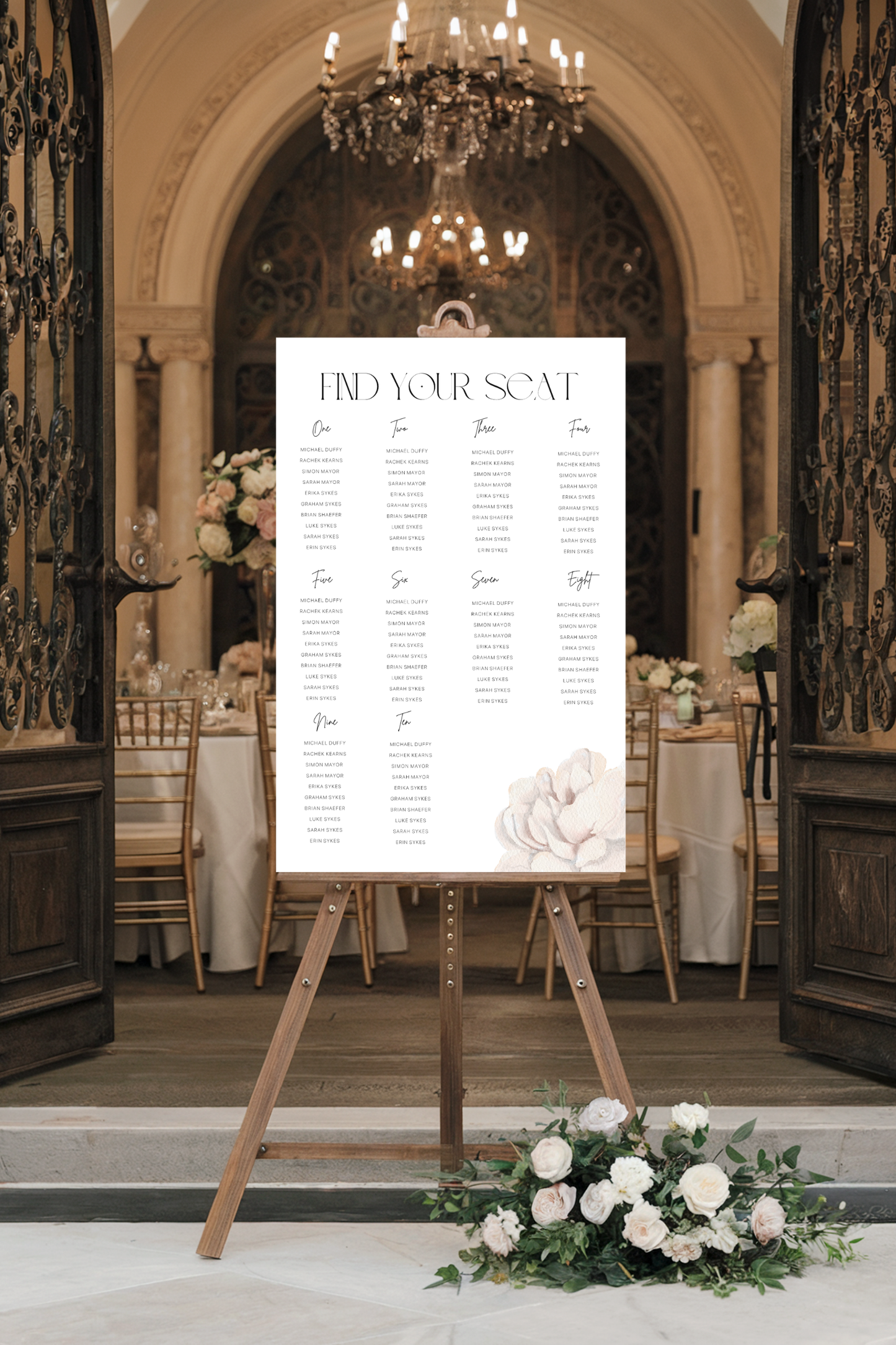 Watercolour Peony | Wedding Seating Chart