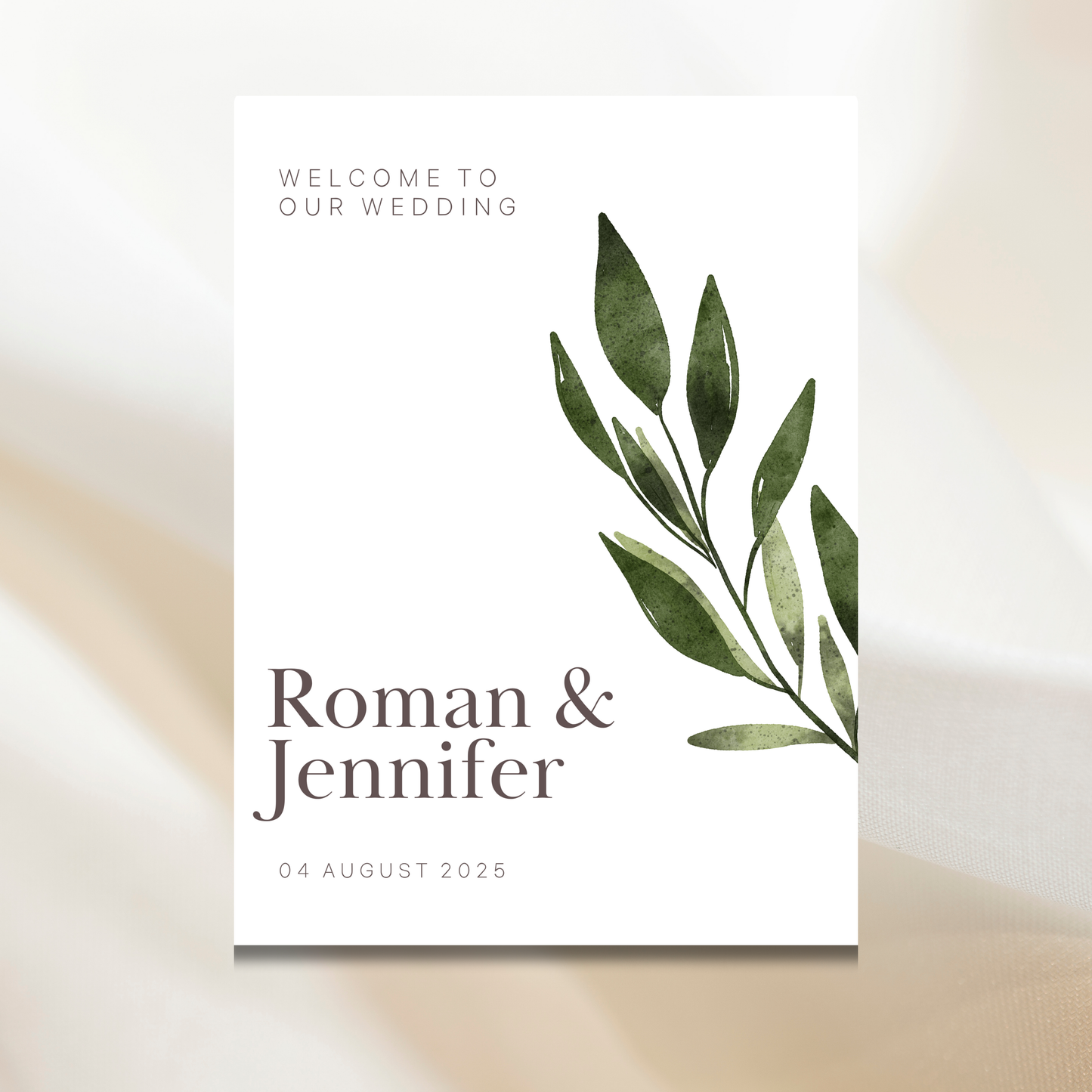 Olive Branch | Welcome Wedding Sign Template