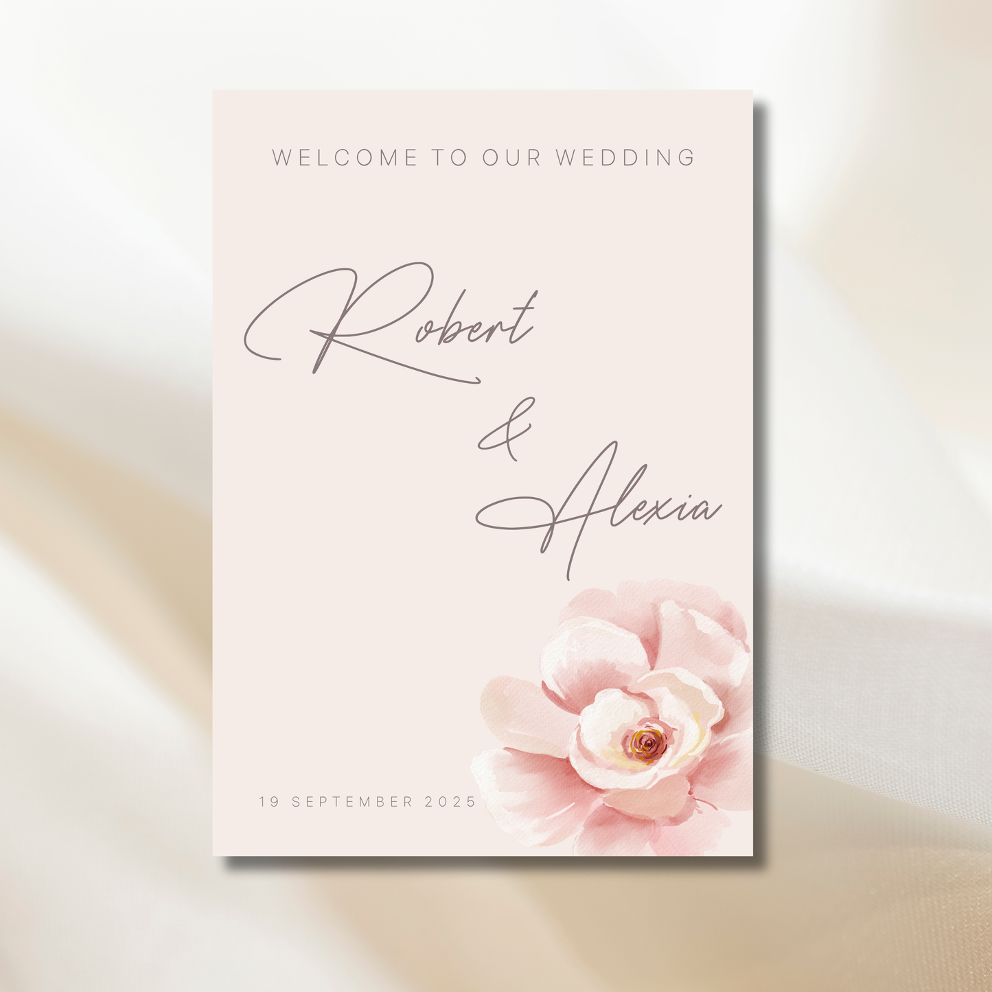 Blush Blossom | Wedding Welcome Sign Template