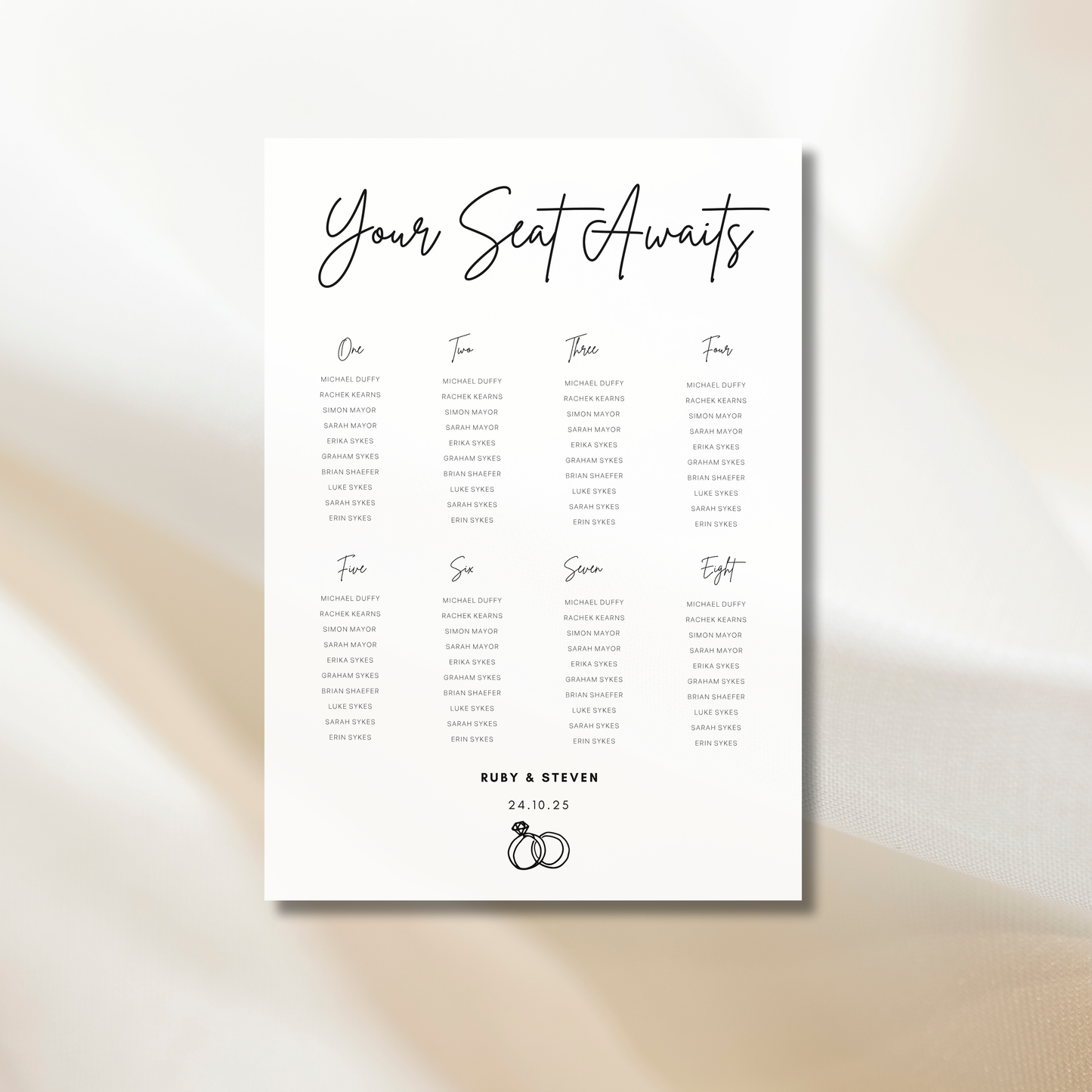 Wedding Rings | Wedding Seating Chart Template