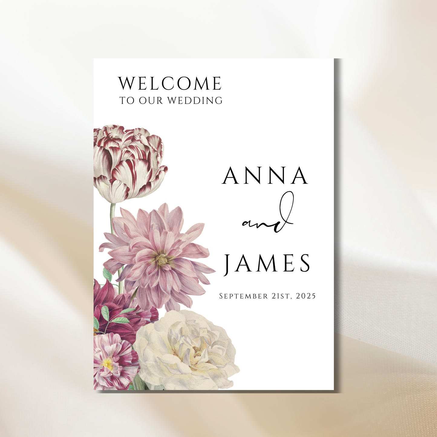 Elegant Florals | Wedding Welcome Sign