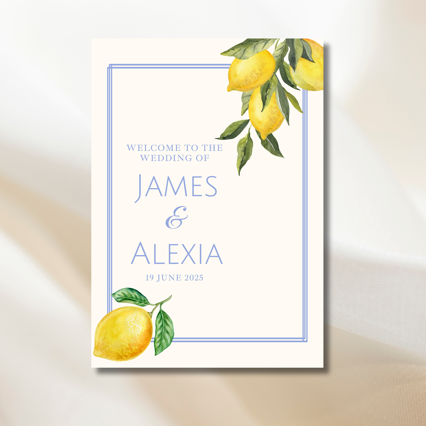 Amalfi Lemon | Wedding Welcome Sign Template