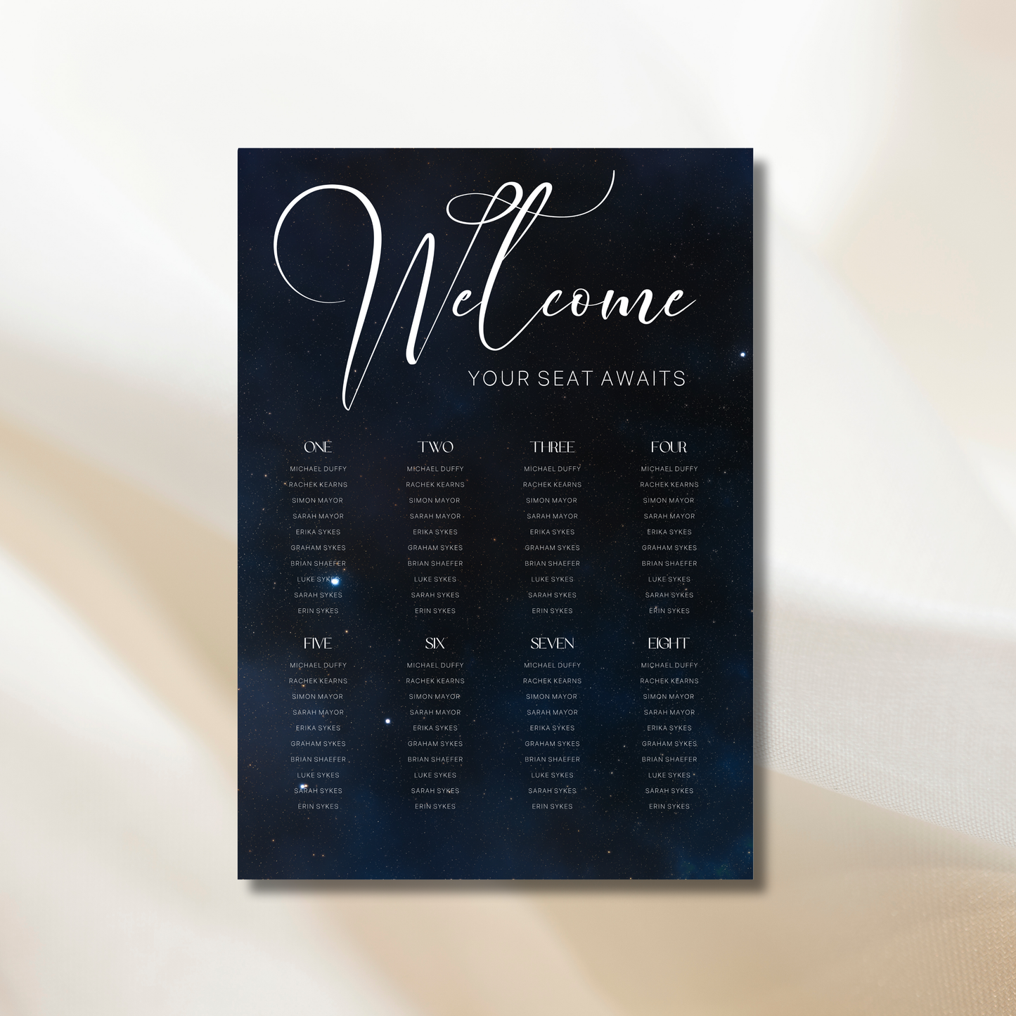 Starry Night | Wedding Seating Chart Template