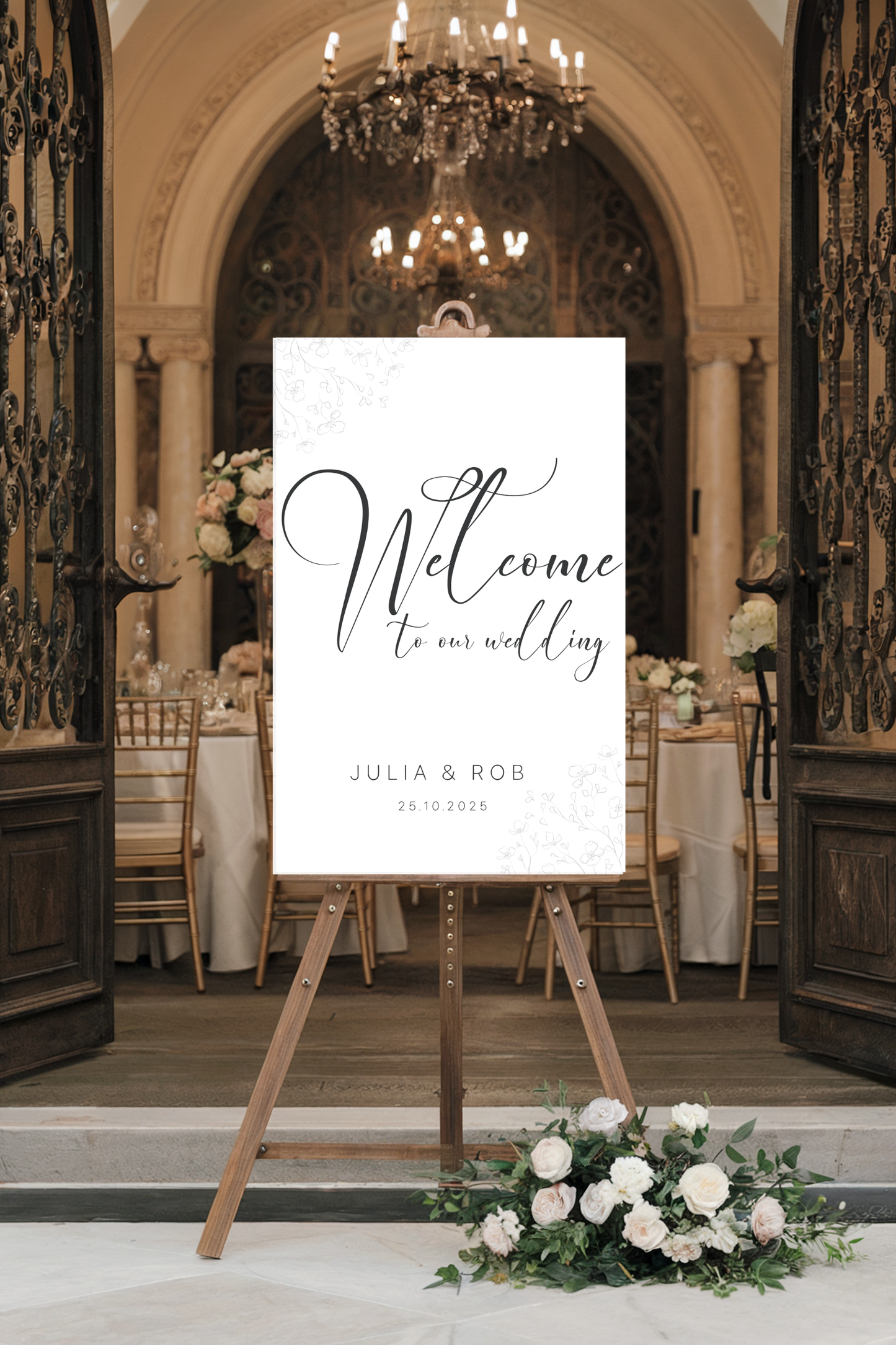 Minimalist Floral | Wedding Welcome Sign Template