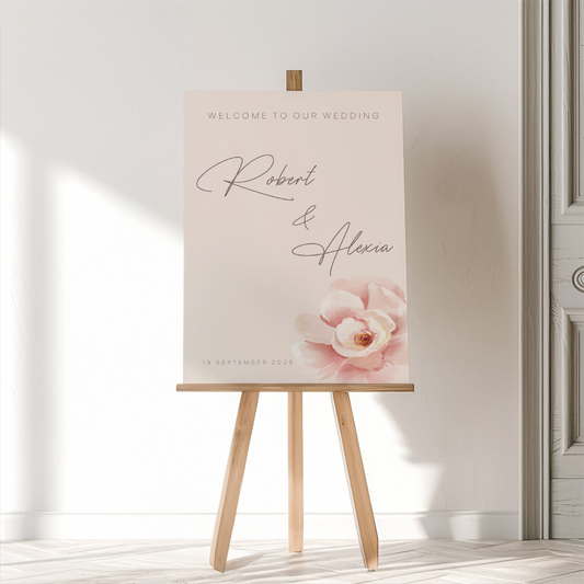 Blush Blossom | Wedding Welcome Sign Template